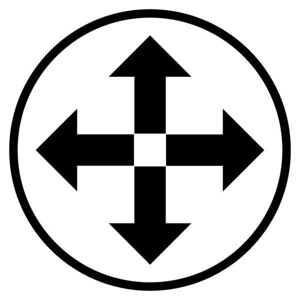 在所有方向上显示4个箭头的符号 导出的平面图标 — 图库照片