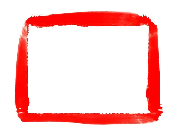 Skizze Eines Handbemalten Roten Pinselrahmens — Stockfoto