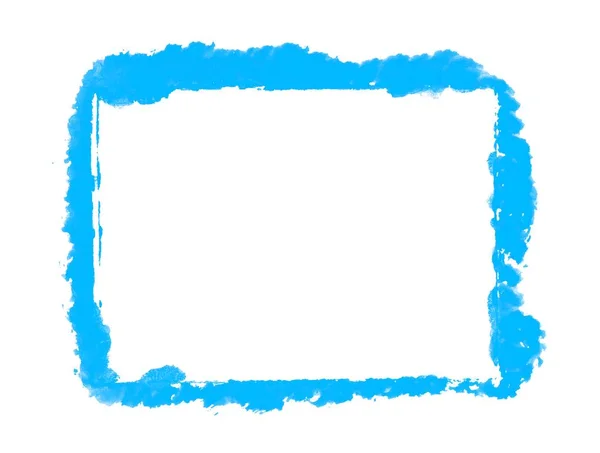 Sketch Hand Painted Blue Brush Frame — Stock Photo, Image