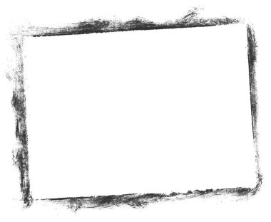 Siyah kirli boş boya fırçası çerçeve