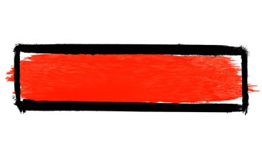 Fırça doku afiş: kara kutu kırmızı doku ile boyalı el