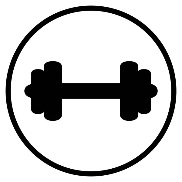 Symbole Haltère Icône Plate Pour Fitness Sport Bodybuilding — Photo