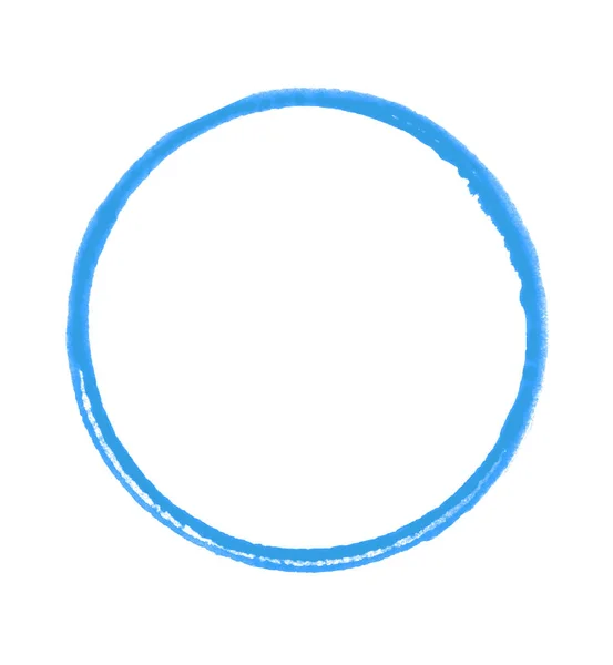 Hand Painted Empty Blue Brush Circle — Stock Photo, Image