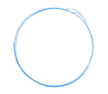 El boyalı kalem ile yapılan mavi boş daire