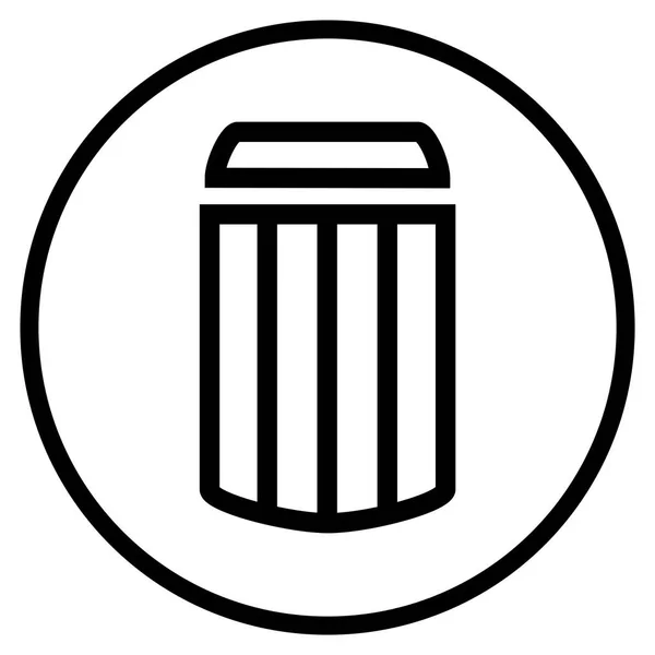 Symbol Trashcan Flat Icon Trash Rubbish Garbage — Stock Photo, Image