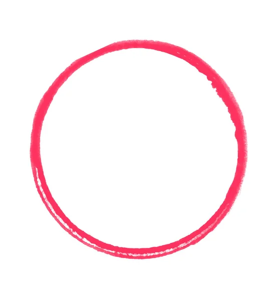 Cerchio Rotondo Rosso Vuoto Realizzato Con Pennello — Foto Stock