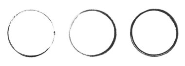 Üç siyah fırça dairesi koleksiyonu