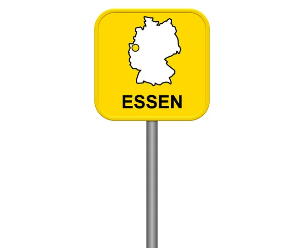 Yellow Isolated Sign German City Essen Map Germany — Stock Photo, Image