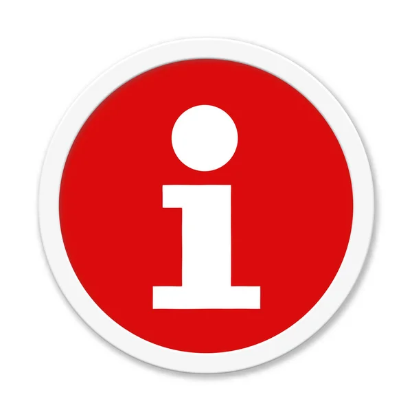 Isolato Rotondo Rosso Info Button — Foto Stock