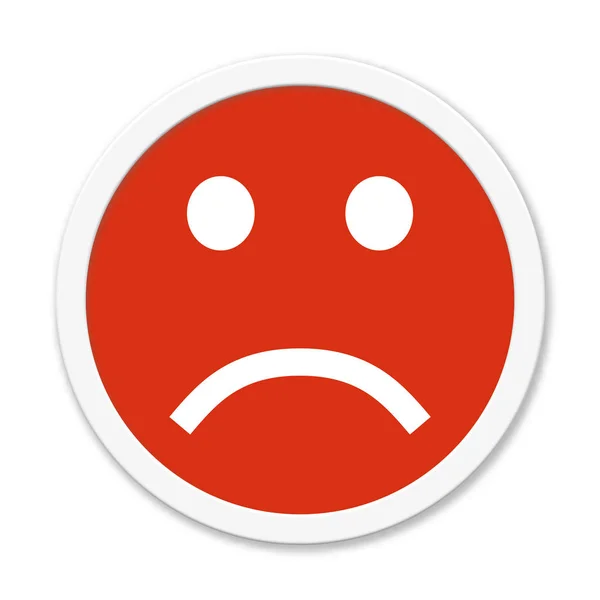 孤立的圆形红色按钮显示负面情绪或反馈 — 图库照片
