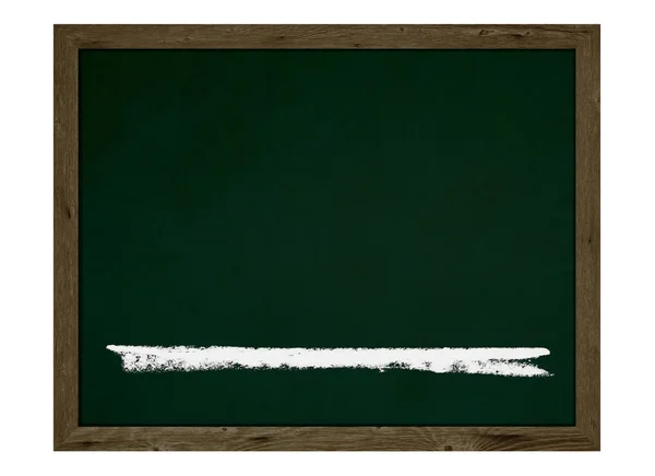 Isolierte Leere Kreidetafel Mit Weißem Kreidestreifen — Stockfoto
