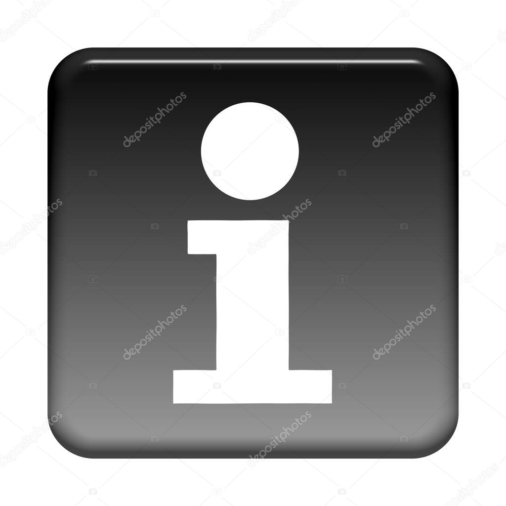 Shiny isolated black Button: Info symbol
