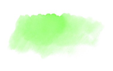 Beyaz arka plan üzerinde ışık yeşil suluboya doku el boyalı