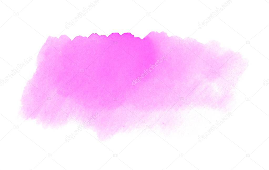 Hand painted pink purple watercolor texture on white background