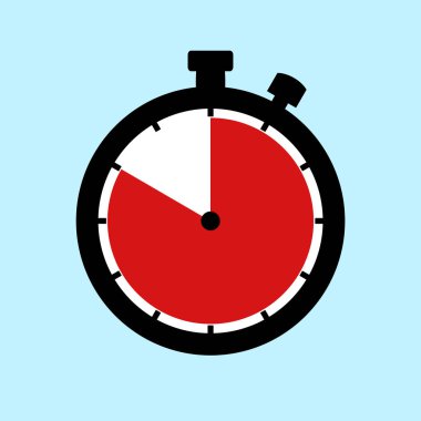 50 dakika veya 50 saniye veya 10 saat - mavi arka plan üzerinde düz tasarım kronometre