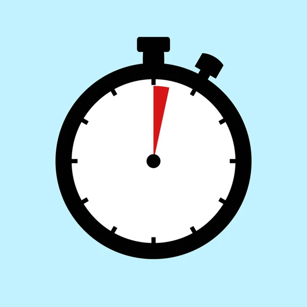 2 Minutes or 2 Seconds - Flat Design Stopwatch on blue background