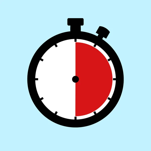 Minutos Segundos Horas Cronómetro Diseño Plano Sobre Fondo Azul —  Fotos de Stock