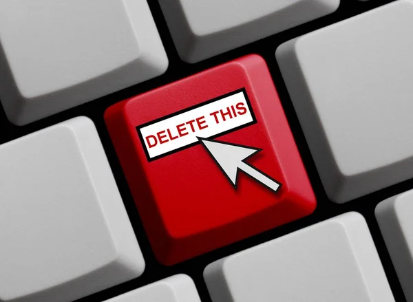Odstranit tuto - červená počítačová klávesnice s kurzorem — Stock fotografie