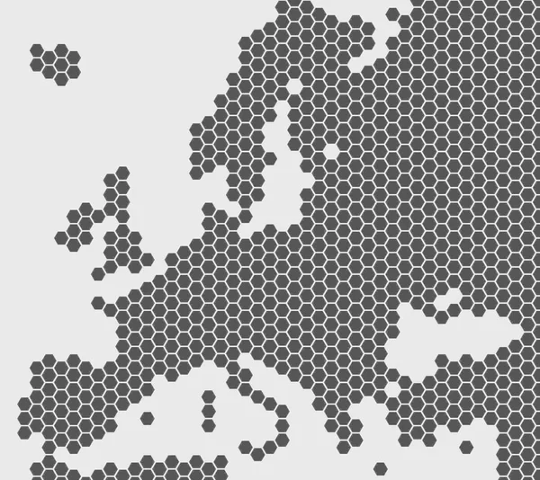 Mapa simples da Europa com pontos cinzentos — Fotografia de Stock