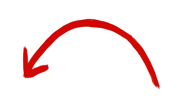 Red brush arrow showing left — Stock Photo, Image