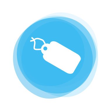 İzole açık mavi yuvarlak düğmesi: bir ses etiketi simgesi