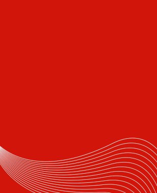 Eğrileri kırmızı zemin üzerine beyaz çizgilerle