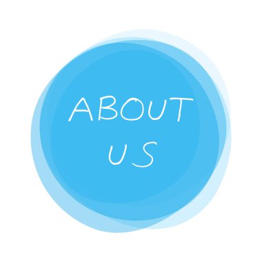 İzole kırmızı yuvarlak düğmesi: el yazısıyla Hakkımızda