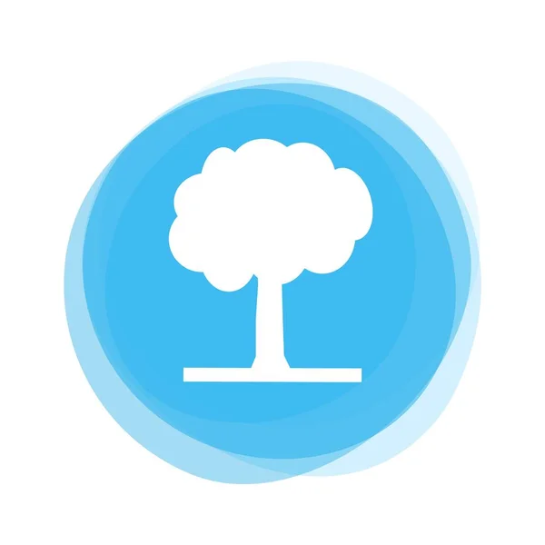 Солированная голубая круглая кнопка: Tree Icon — стоковое фото