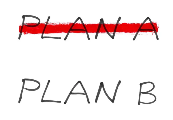 Plan B y tampoco Plan A - texto manuscrito con círculo verde — Foto de Stock