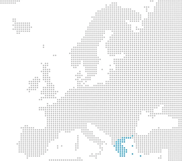 Griechenland - grau und blau gepunktete Europakarte — Stockfoto