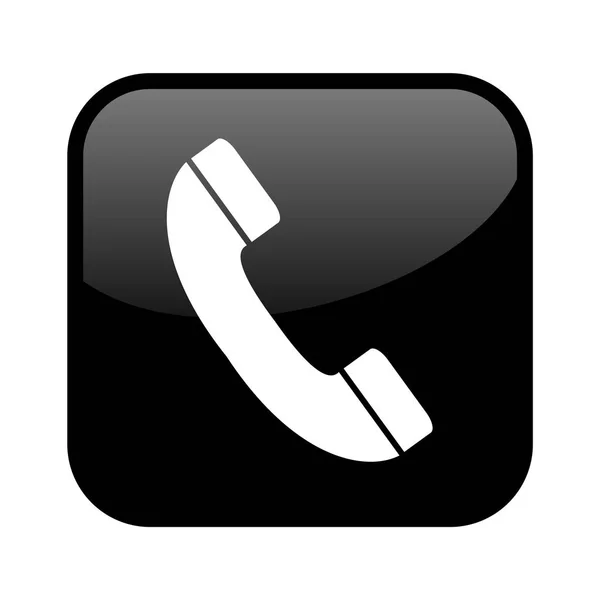 Black Button: Telephone Hotline or Contact — Stock Photo, Image