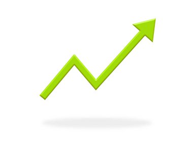 Başarı için Yeşil ok simgesi