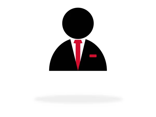 Business Man icon with red black white colors — Stock Photo, Image