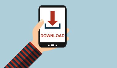 El ile hareket eden telefon: Download - düz tasarım