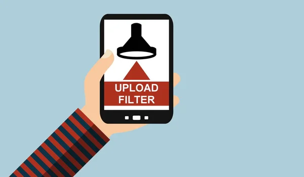 Smartphone: Filtre - düz tasarım Upload — Stok fotoğraf