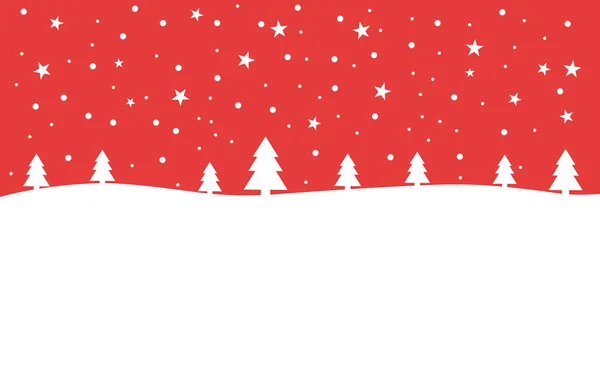 冬の風景に赤いクリスマス背景カード — ストック写真