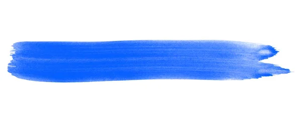 Ескіз ручної пофарбованої синьої смуги пензля — стокове фото
