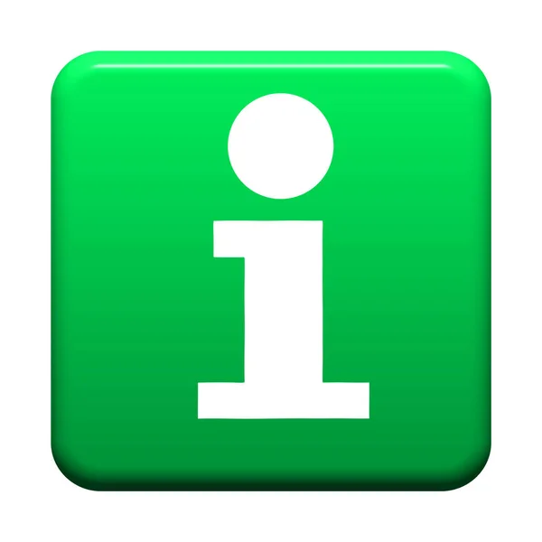 White Information icon on green button — Stock Photo, Image