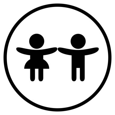  Dairedeki Kız ve Erkek ile çocuk simgesi