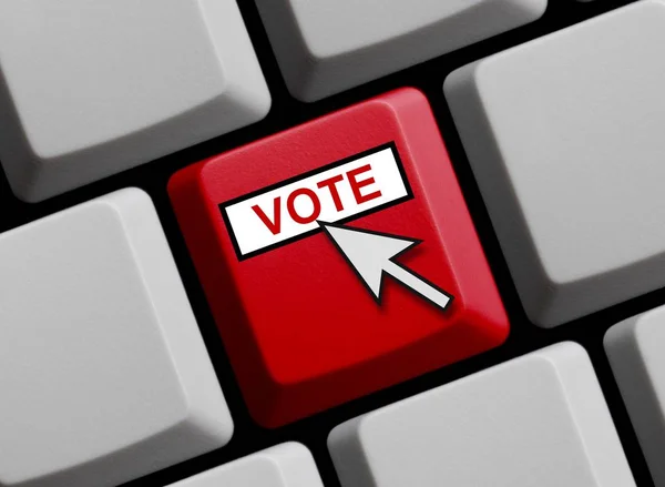 Клавіатура комп'ютера: голосувати — стокове фото