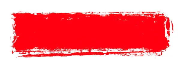 Graffiti eller pensel banner med röd färg på vitt — Stockfoto