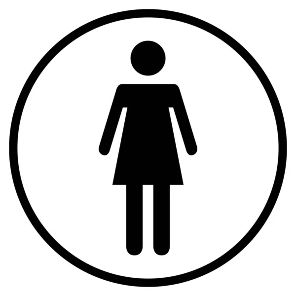 Ícone de mulher no círculo preto — Fotografia de Stock