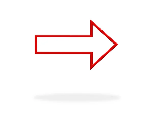 方向の赤い矢印アイコン — ストック写真