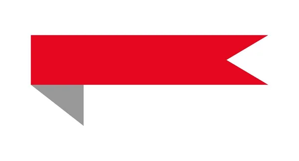 Röd bokmärkes flagga med skugga — Stockfoto