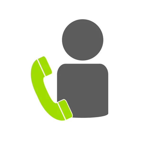 Zielona ikona telefon z symbolem osoby — Zdjęcie stockowe