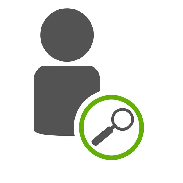 Grön lins ikon med personer symbol — Stockfoto