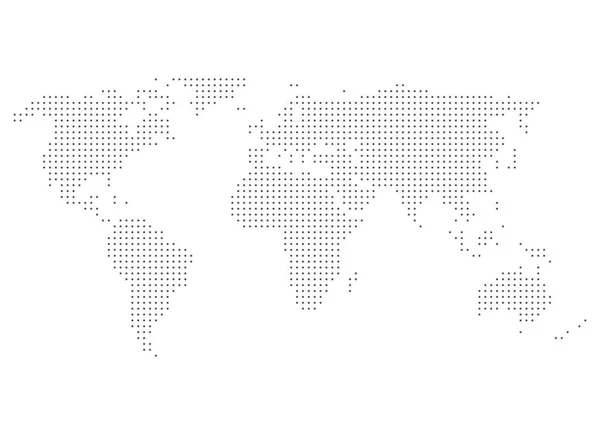 Dotted world map white and grey — Stock Photo, Image