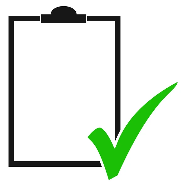 Empty clipboard icon with green tick symbol — Stock Photo, Image