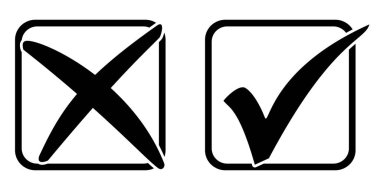 Kutuda işaretle ve çaprazla - İki simge