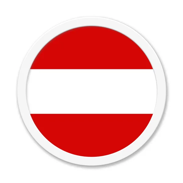 Austria o austriaco - Botón redondo icono con marco blanco — Foto de Stock